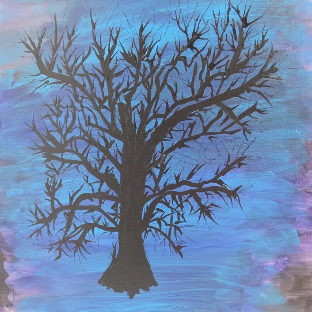 Original Acrylic Painting Made in Lexington, KY, Blueprint Of A Tree Artist Sign